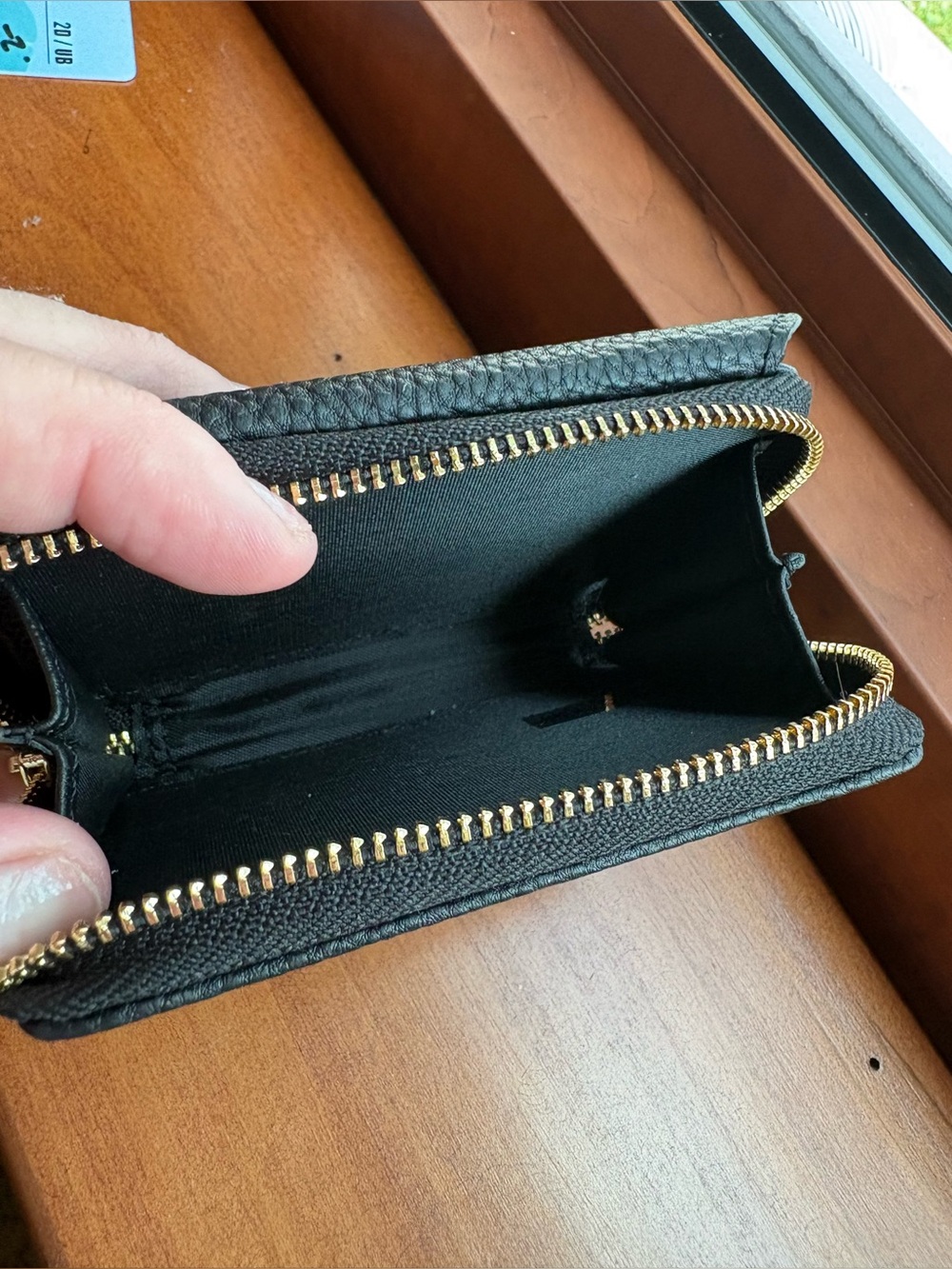 Bandolier Black Pebbled Leather Card & Key Holder with Gold Hardware - Picture 2 of 5